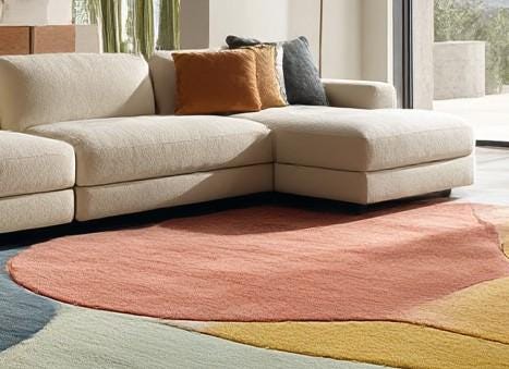 Hand-Tufted Wool Rug: Modern Abstract Design, Earth Wave Sculpture, 6x9