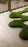 Handmade Green Moss Wool Rug: Forest Texture, Organic Decor
