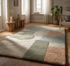 Handmade Wool Tufted Rug: Modern Geometric Pastel Carpet, 6x9