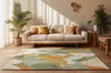 3D Curved Wool Tufted Rug: Abstract Texture, Modern Living Room Decor