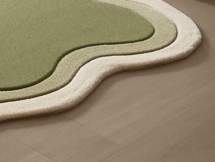 Handmade Sage Green Wool Rug: Tufted Sports Theme Kids Playroom