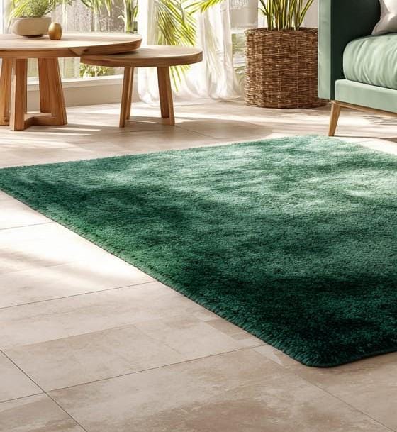 Handmade Tufted Wool Area Rug: Sage Green Floral Carpet, 6x9