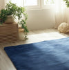 Handmade Wool Tufted Area Rug: Navy Blue Floral Design,9x12 feet