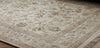 Hand-Knotted Oushak Rug: Floral Wool Area Rug, Beige & Cream