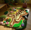 Skeletal Figure Tufted Rug: Handmade Wool, 5x8 Ft, Vibrant Landscape