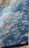 Abstract Blue Gray Wool Rug: Modern Hand-Tufted Area Rug