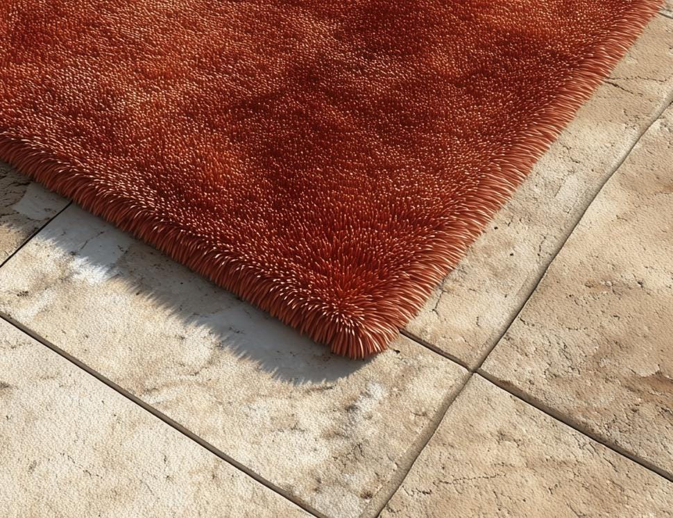 Hand-Tufted Maroon Abstract Area Rug: Modern Wool Carpet, 6x9