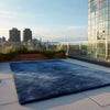 Navy Blue Wool Area Rug: Hand-Tufted Shag, Modern Accent Carpet (6x9)