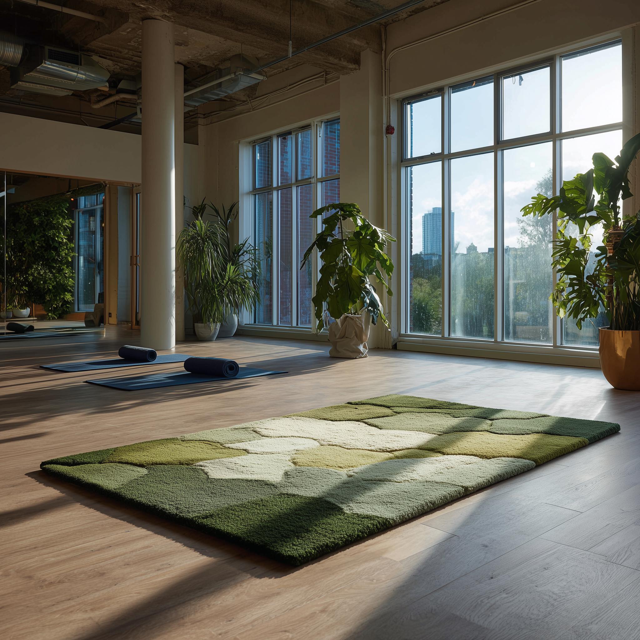 Colorful Tufted Wool Rug: Modern Floral Design, Handmade Carpet