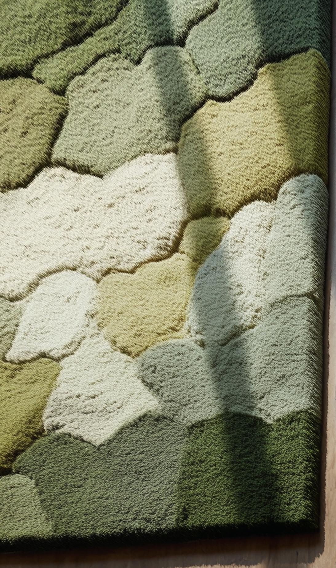 Colorful Tufted Wool Rug: Modern Floral Design, Handmade Carpet