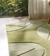 Handmade Green Leaf Wool Rug: Botanical Tufted Carpet (6x9 Feet