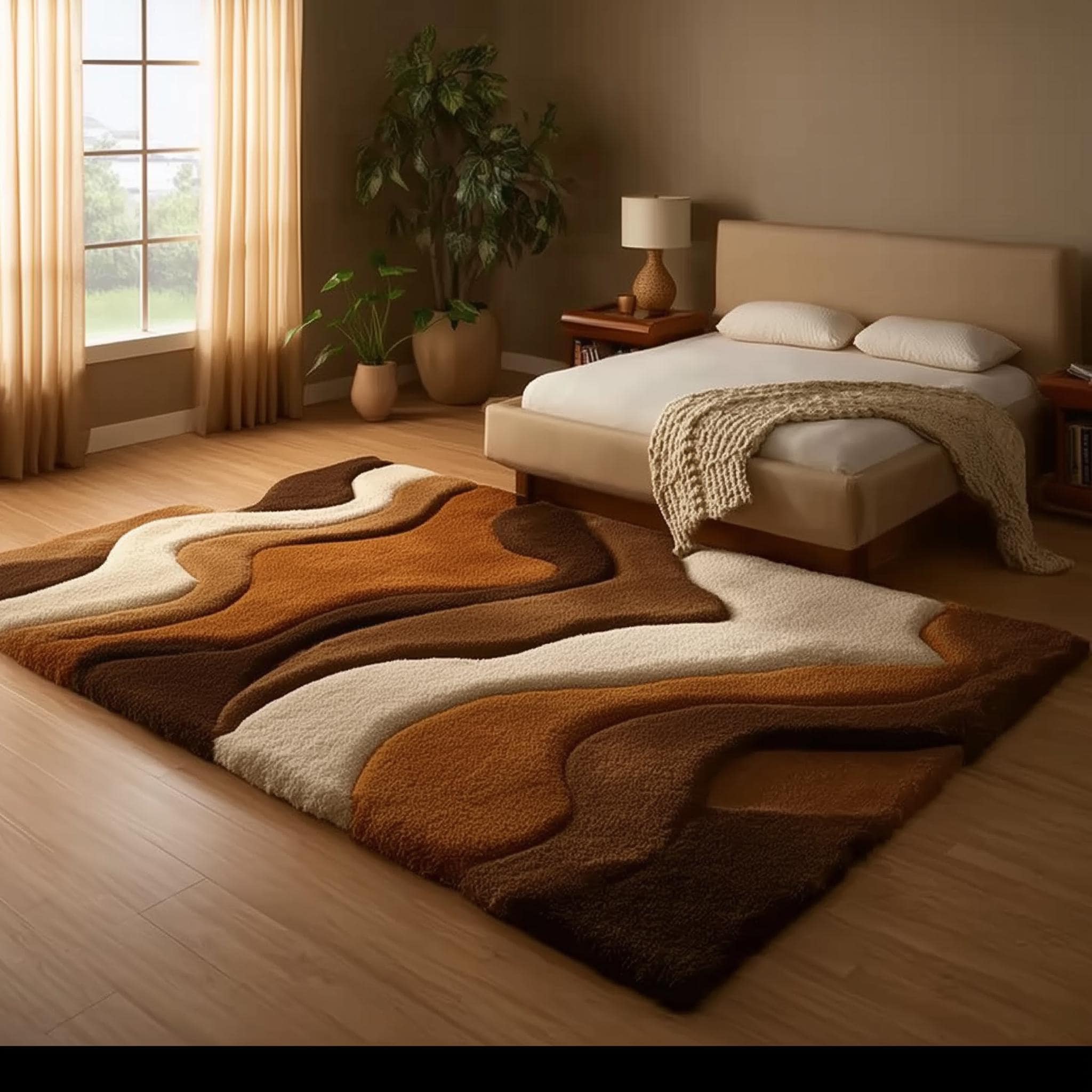 Hand-Tufted Shag Area Rug: Plush Bohemian Moroccan Style
