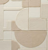 3D Textured Geometric Area Rug: Modern Beige & Cream Carpet