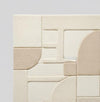 3D Textured Geometric Area Rug: Modern Beige & Cream Carpet