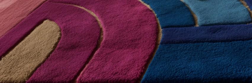 Geometric Hand-Tufted Wool Area Rug: Modern Colorful Abstract Design