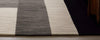 Handmade Geometric Wool Area Rug: Modern Black, Gray & Cream Carpet