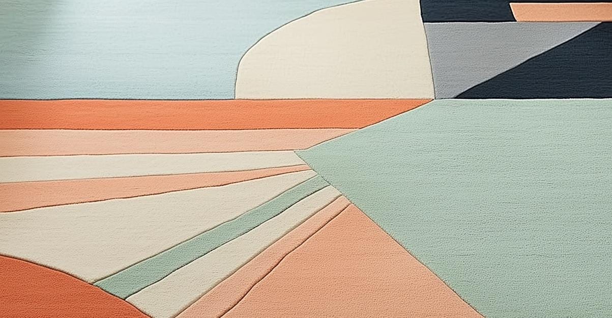 Colorful Geometric Wool Tufted Rug 8x10 for Cozy Living Room Chic Artistry