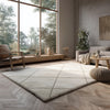 Handmade Wool Tufted Rug: Cream Diamond Pattern, 8x10 Area Rug
