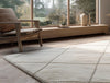Handmade Wool Tufted Rug: Cream Diamond Pattern, 8x10 Area Rug
