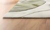 Handmade Wool Tufted Rug: Abstract Sage Green & Beige, 8x10