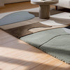 Neutral Abstract Area Rug: Hand-Tufted Wool-Blend Geometric Carpet