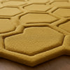 Mustard Honeycomb Rug — Sculpted Hexagon Accent Rug for Entryway & Living Room