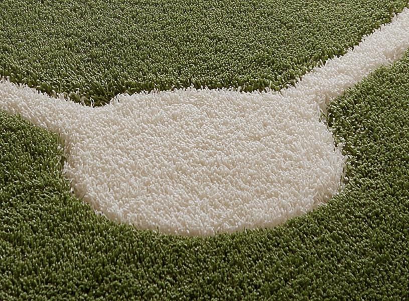 Baseball Field Wool Rug: Handmade Sports Kids Playroom Carpet