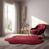 Handmade Tufted Red Rug: Modern 3D Wave Design, Irregular Shape size- 4x6 feet