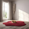Handmade Tufted Red Rug: Modern 3D Wave Design, Irregular Shape size- 4x6 feet