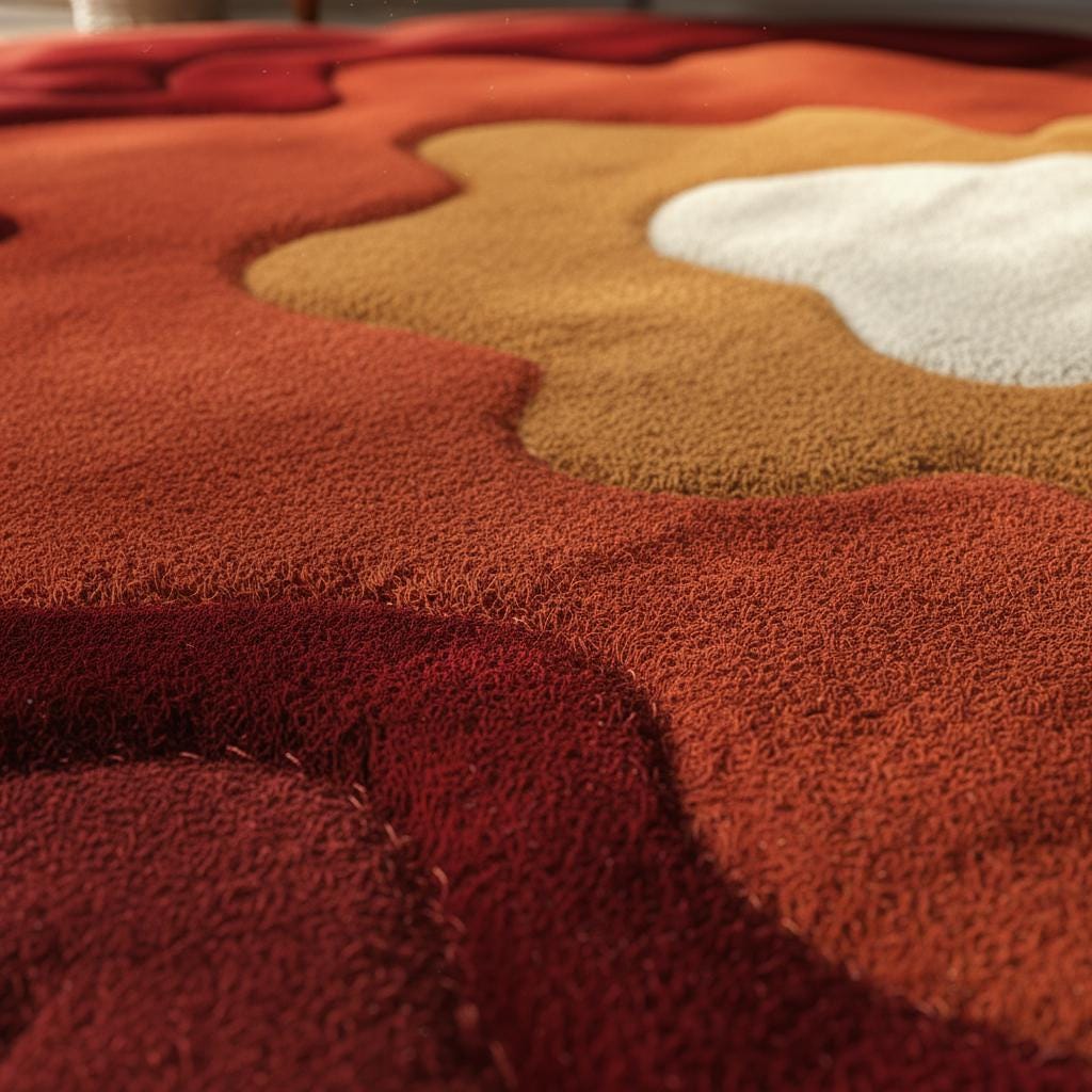 Retro Flower Shaped Rug: Tufted Boho Accent Carpet