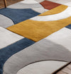 Hand-Tufted Wool Area Rug: Modern Abstract Geometric Design