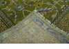 Hand-Knotted Green Oriental Rug: Traditional Floral Wool Carpet 9x12