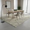 Handmade Wool Area Rug: Abstract Geometric Cream and Black Rug
