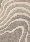 Handmade Tufted Wool Area Rug: Abstract Grey Beige Carpet