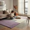 Hand-Tufted Wool Area Rug: Geometric Purple Gray Cream, Modern Minimalist