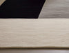 Handmade Geometric Wool Area Rug: Modern Black, Gray & Cream Carpet