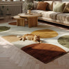 Mid-Century Modern Circle Area Rug: Hand-Tufted Wool-Blend Carpet