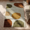 Mid-Century Modern Circle Area Rug: Hand-Tufted Wool-Blend Carpet
