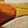 Retro Shag Rug: Hand-Tufted Wool, Geometric Circles, 70s Style