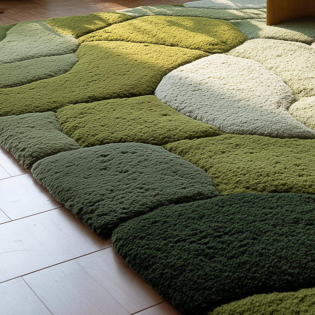 Hand-Tufted Abstract Area Rug: Modern Geometric Black & White Decor