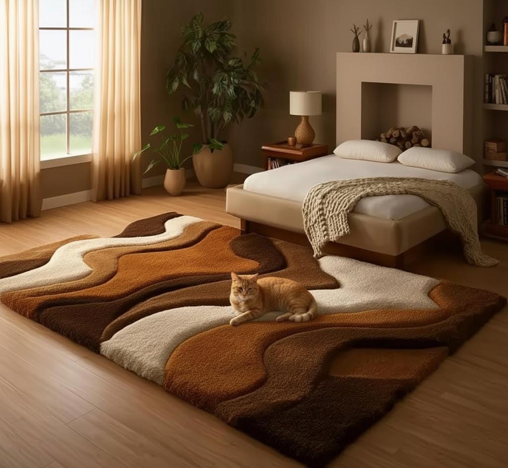 Hand-Tufted Shag Area Rug: Plush Bohemian Moroccan Style