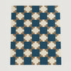 Modern Blue Checkered Area Rug: Geometric Living Room Design