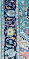 Hand-Knotted Oushak Area Rug: Wool Geometric Medallion, Persian Style