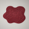 Handmade Tufted Red Rug: Modern 3D Wave Design, Irregular Shape size- 4x6 feet