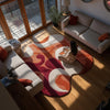 Retro Abstract Wavy Rug: 70s Groovy Tufted Area Carpet
