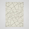 Handmade Wool Area Rug: Abstract Geometric Cream and Black Rug