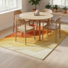 Hand-Tufted Wool Area Rug: Earth Tone Gradient, Wavy Design - 6x9 ft