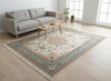 Hand-Knotted Wool Area Rug: Traditional Persian Floral Medallion Design