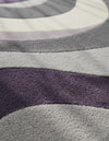 Handmade Purple Wave Rug: Modern Abstract 3D Wool Carpet
