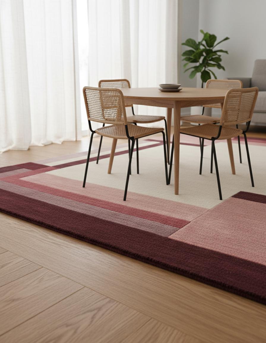Handmade Wool Area Rug: Neutral Beige Boho Floor Decor (9x12 ft)